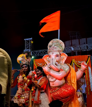 Tatya Tope Nagar Nagrik Ganesh Mandal Ganesh pandal in Pratap Nagar, Nagpur