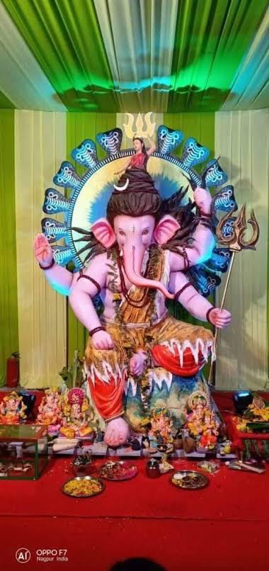 Ganesh Puja Pandal Ganesh pandal in Ram Nagar, Nagpur